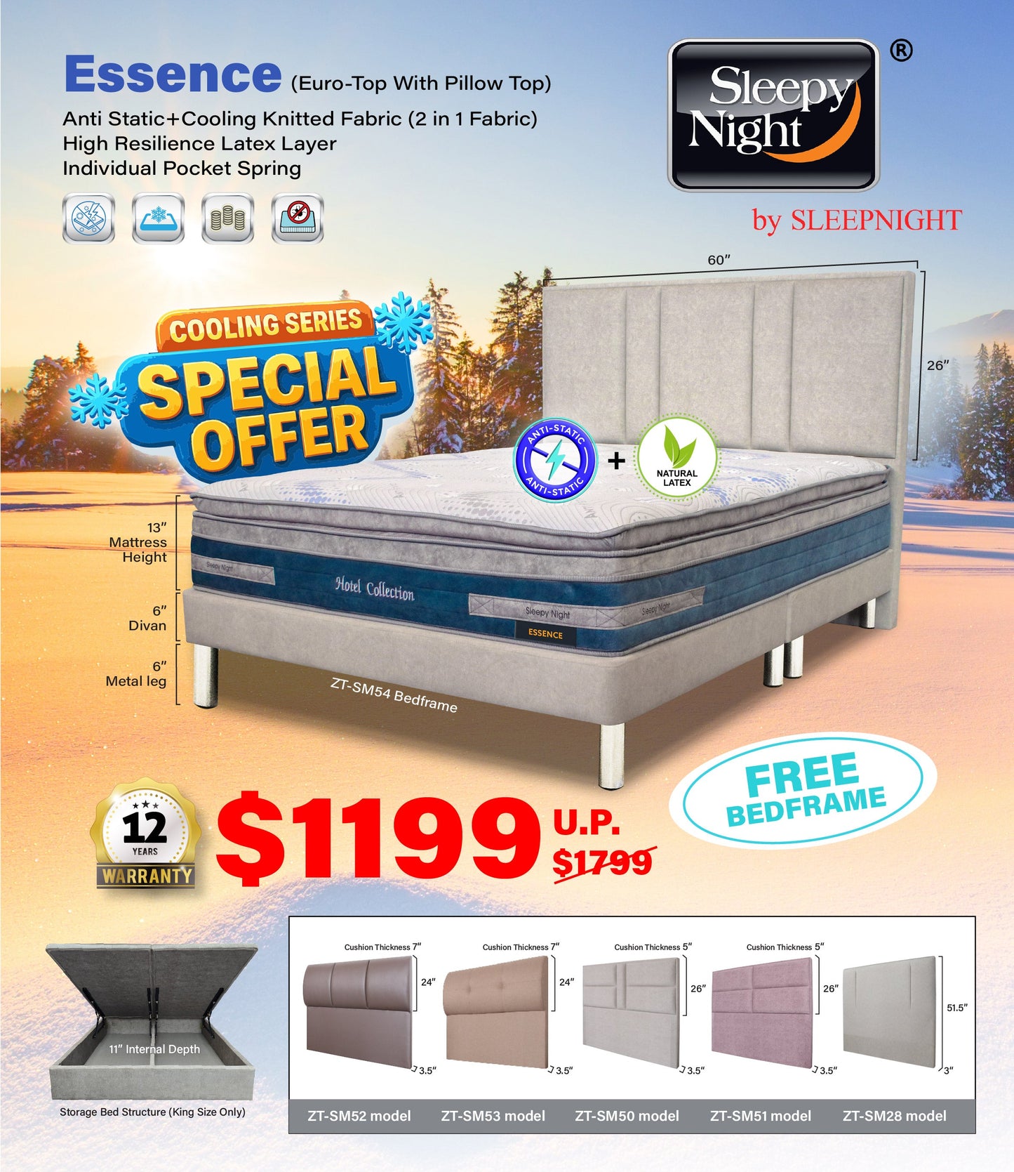 Sleepynight Essence Latex Individual Pocketed Spring Mattress