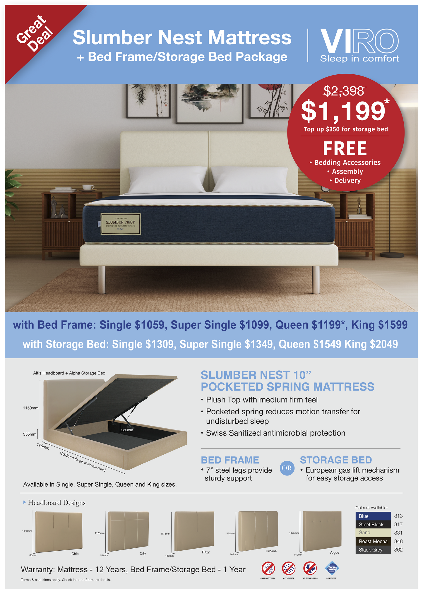 VIRO Slumber Nest Mattress Bundle