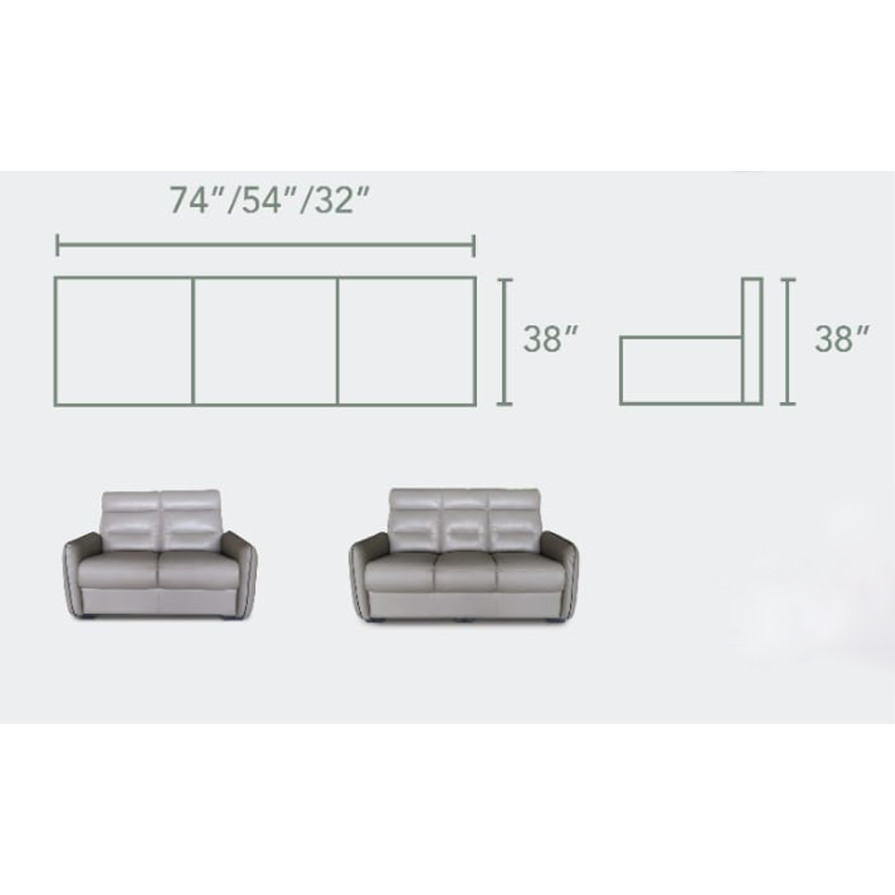 Buff Half Leather Sofa