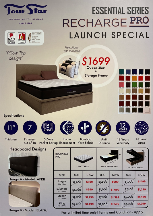 Four Star Recharge Pro Mattress Bundle