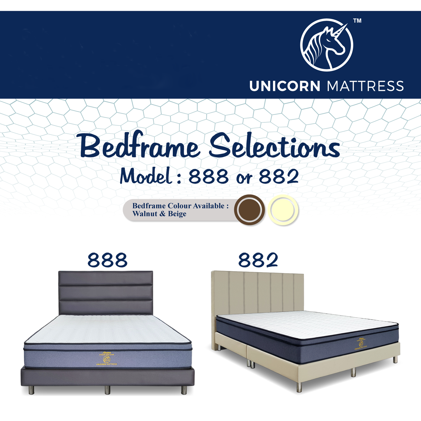 Unicorn Hilton Back Support Spring System Mattress + Bedframe Bundle