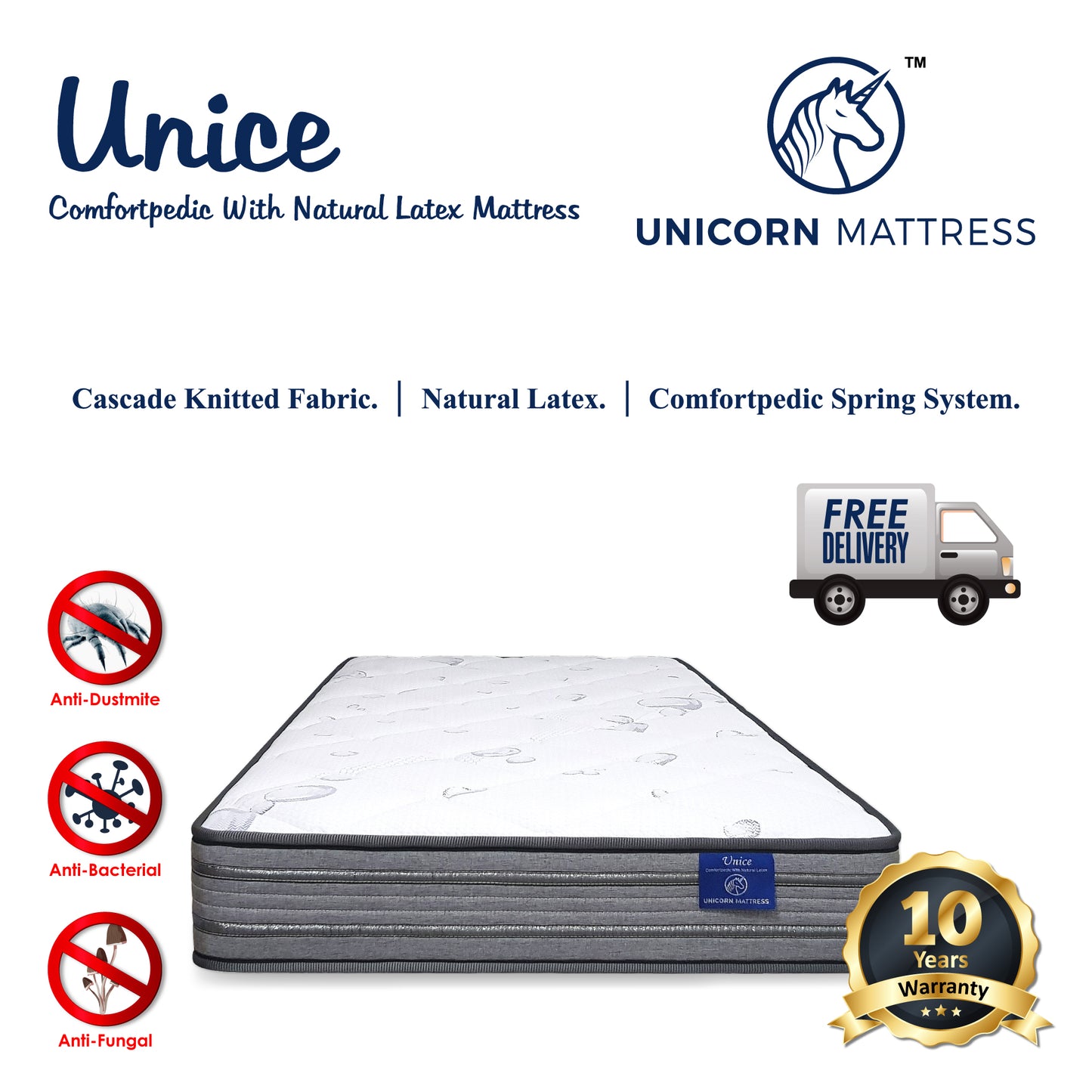 Unicorn Unice Comfortpedic Latex Spring Mattress