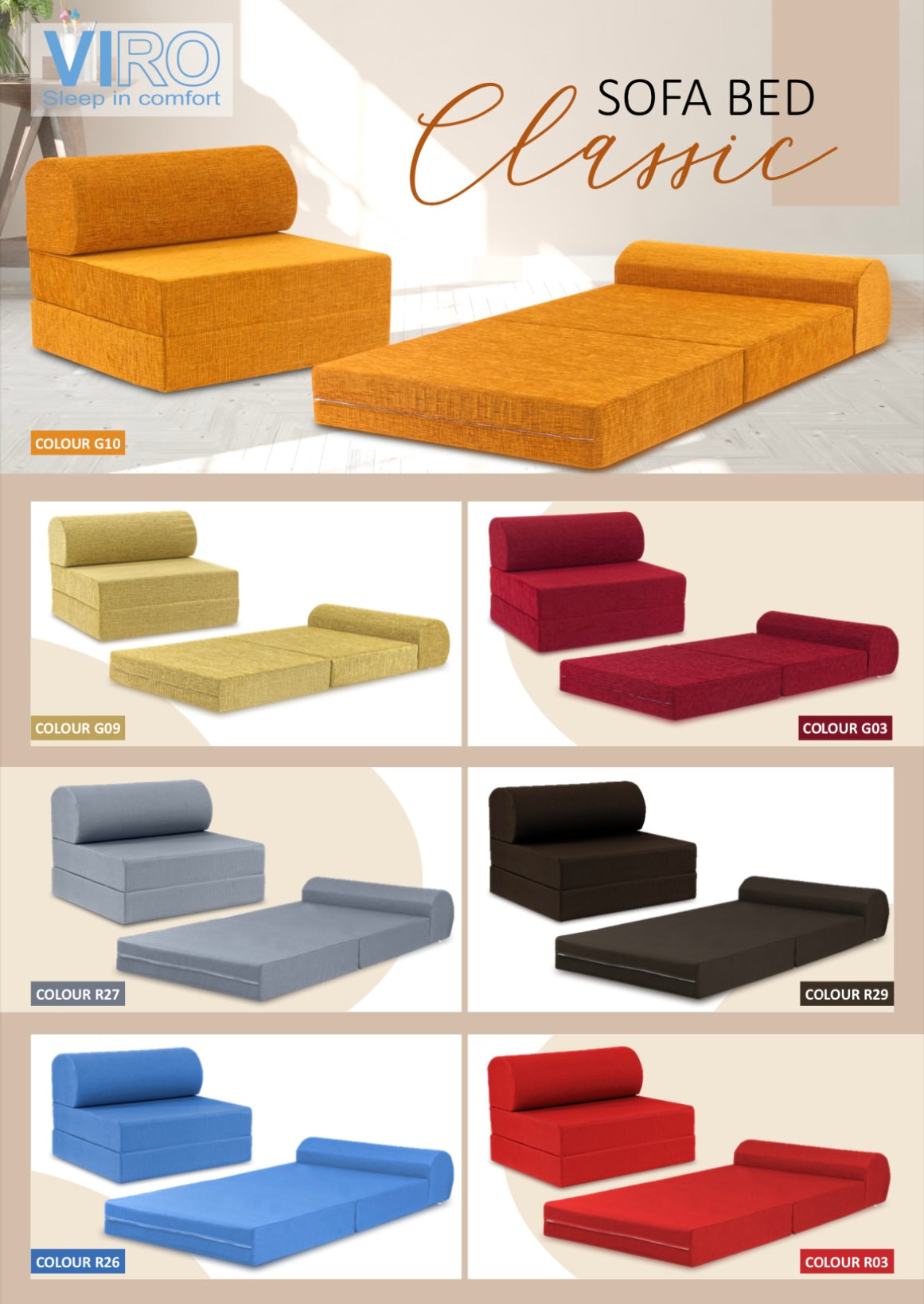 Viro Classic Sofa Bed SGmattress – - Main Image