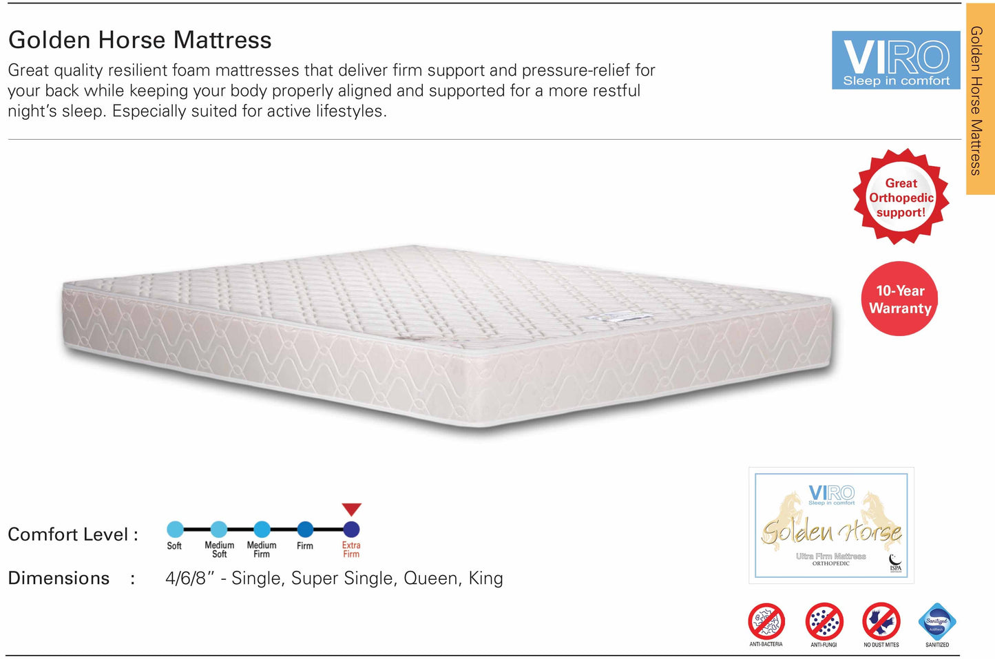 Viro Golden Horse Foam Mattress
