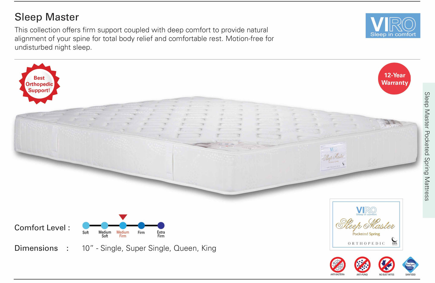 Viro Sleep Master Pocketed Spring Mattress