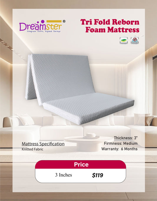 Dreamster Tri Fold Reborn Foam Mattress