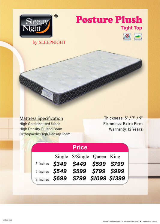 Sleepynight Posture Plush Extra Firm Foam Mattress