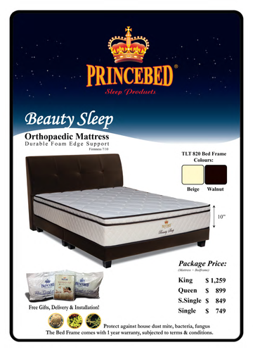 Princebed Beauty Sleep Othopaedic Spring Mattress Bundle