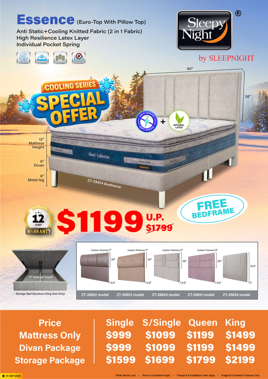 Sleepynight Essence Latex Individual Pocketed Spring Mattress