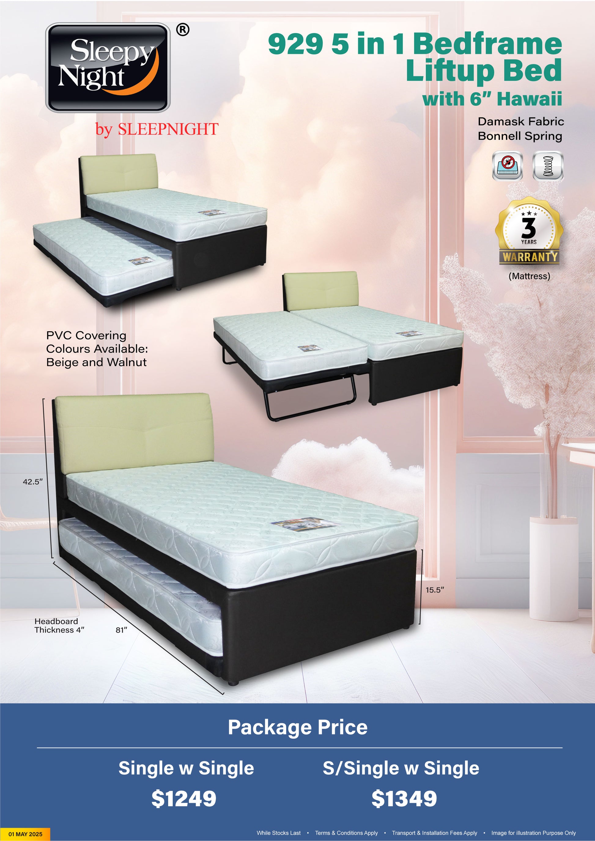 sleepynight 5 in 1 pullout bed set