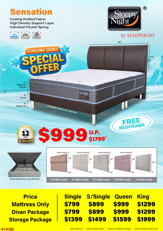 Sleepynight Sensation Individual Pocketed Spring Mattress