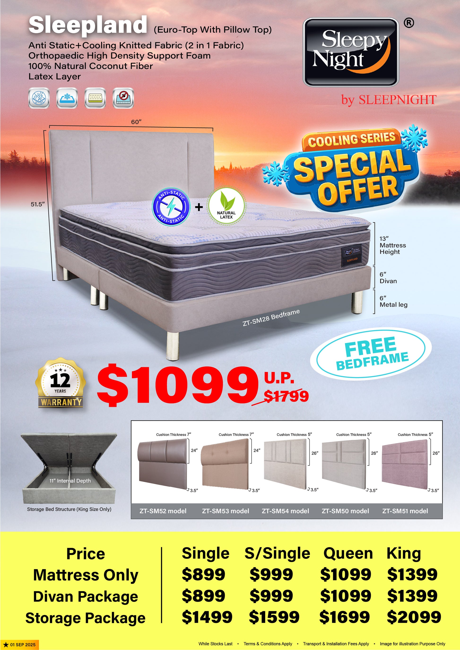 Sleepynight Sleepland Individual Pocketed Spring Mattress