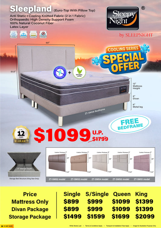 Sleepynight Sleepland Individual Pocketed Spring Mattress