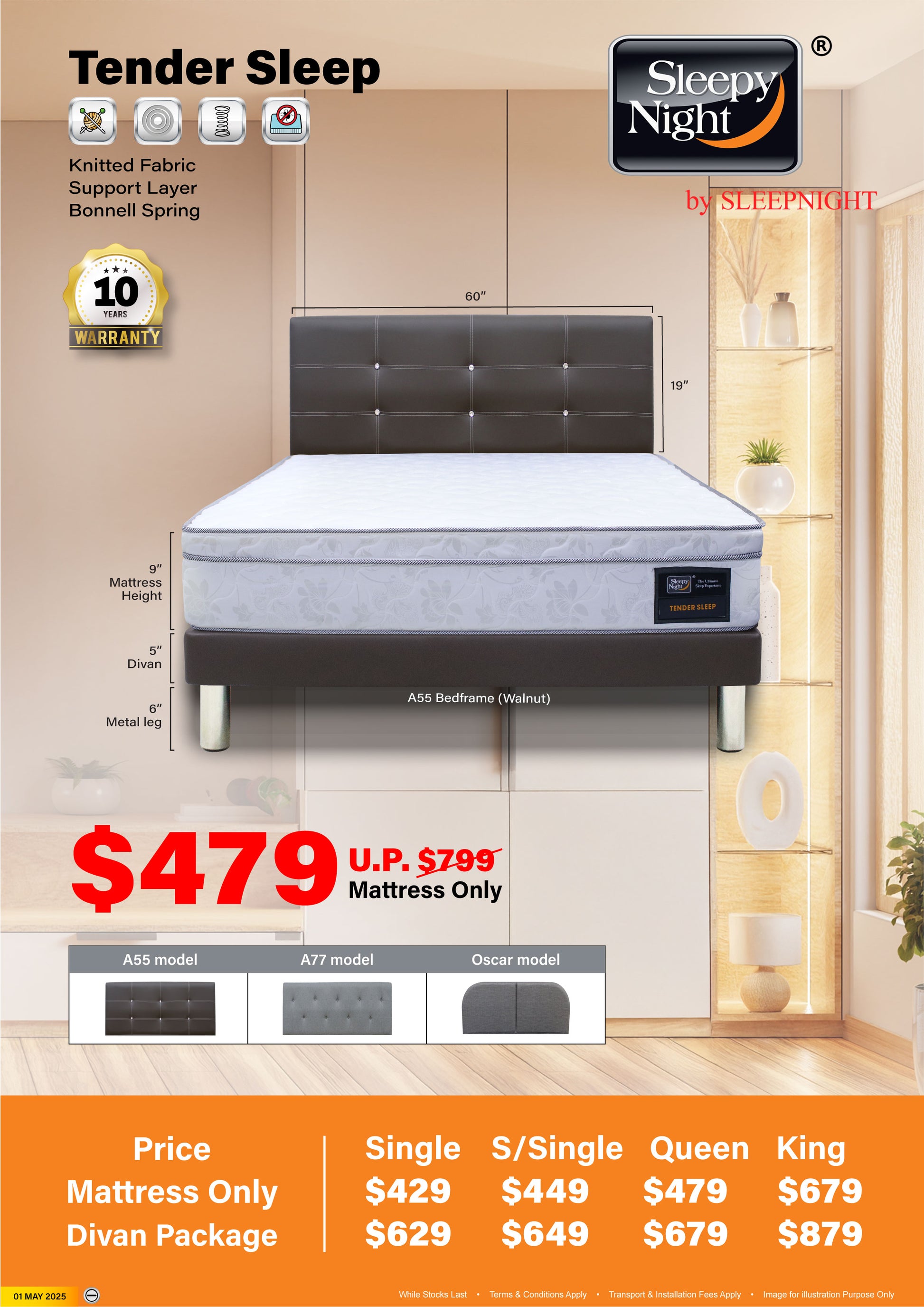 Sleepynight Tender Sleep Spring Mattress Set