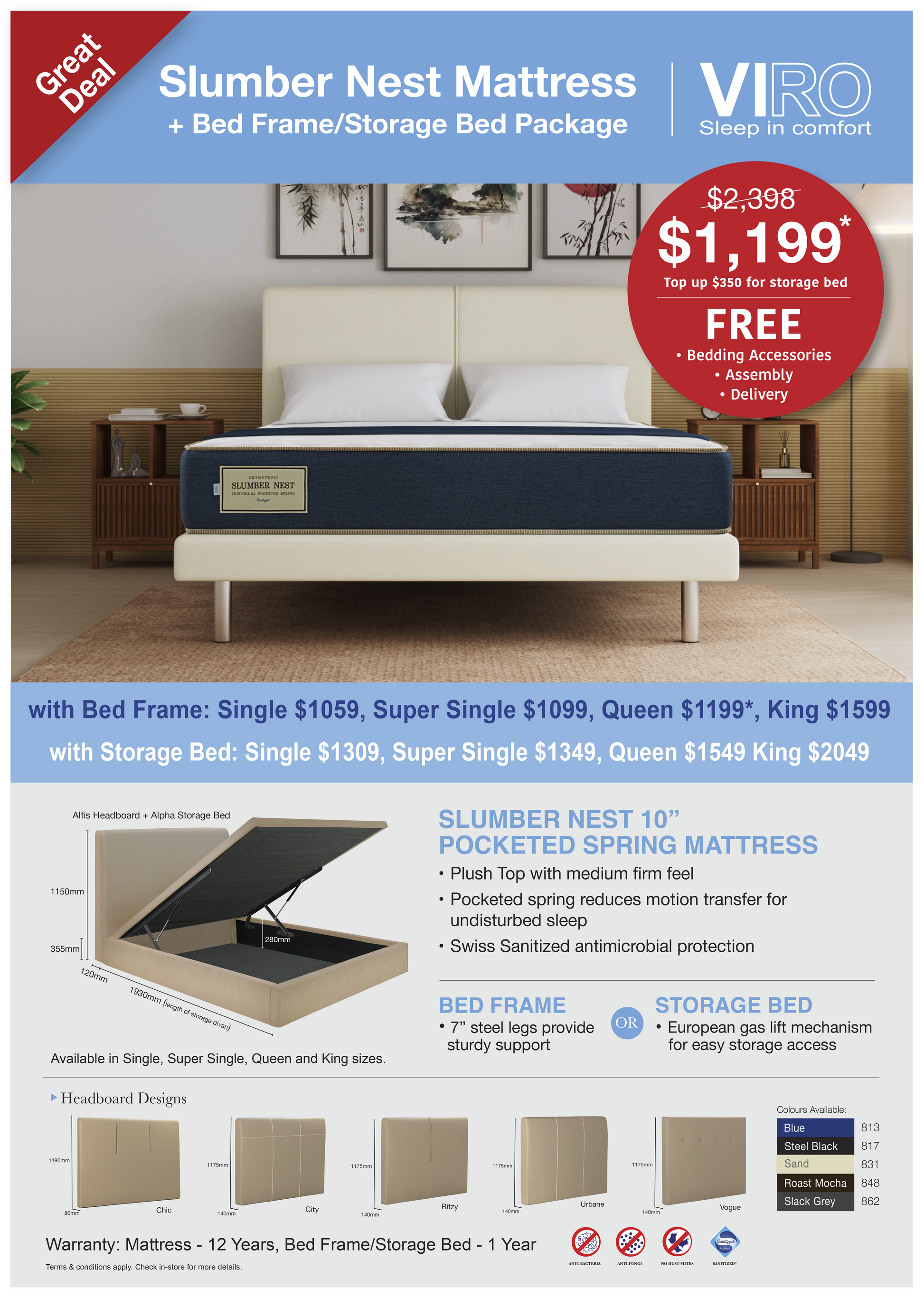 VIRO Slumber Nest Mattress Bundle