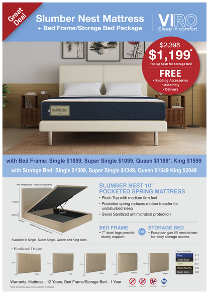VIRO Slumber Nest Mattress Bundle