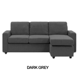 Fabric L Shape Sofa Dark Grey