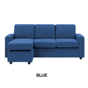 Fabric L Shape Sofa Blue
