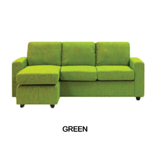 Fabric L Shape Sofa Green