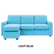 Load image into Gallery viewer, Fabric L Shape Sofa Light Blue