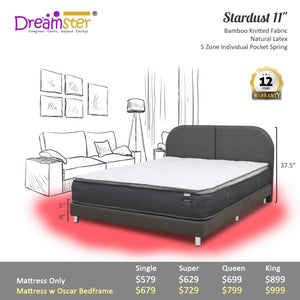 Dreamster Stardust Natural Latex Pillow Top Individual Pocketed Spring Mattress Bundle