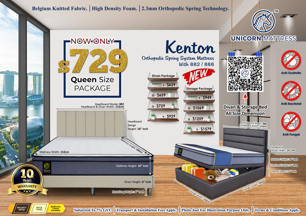 Kenton Orthopedic Spring Mattress + Bedframe Bundle