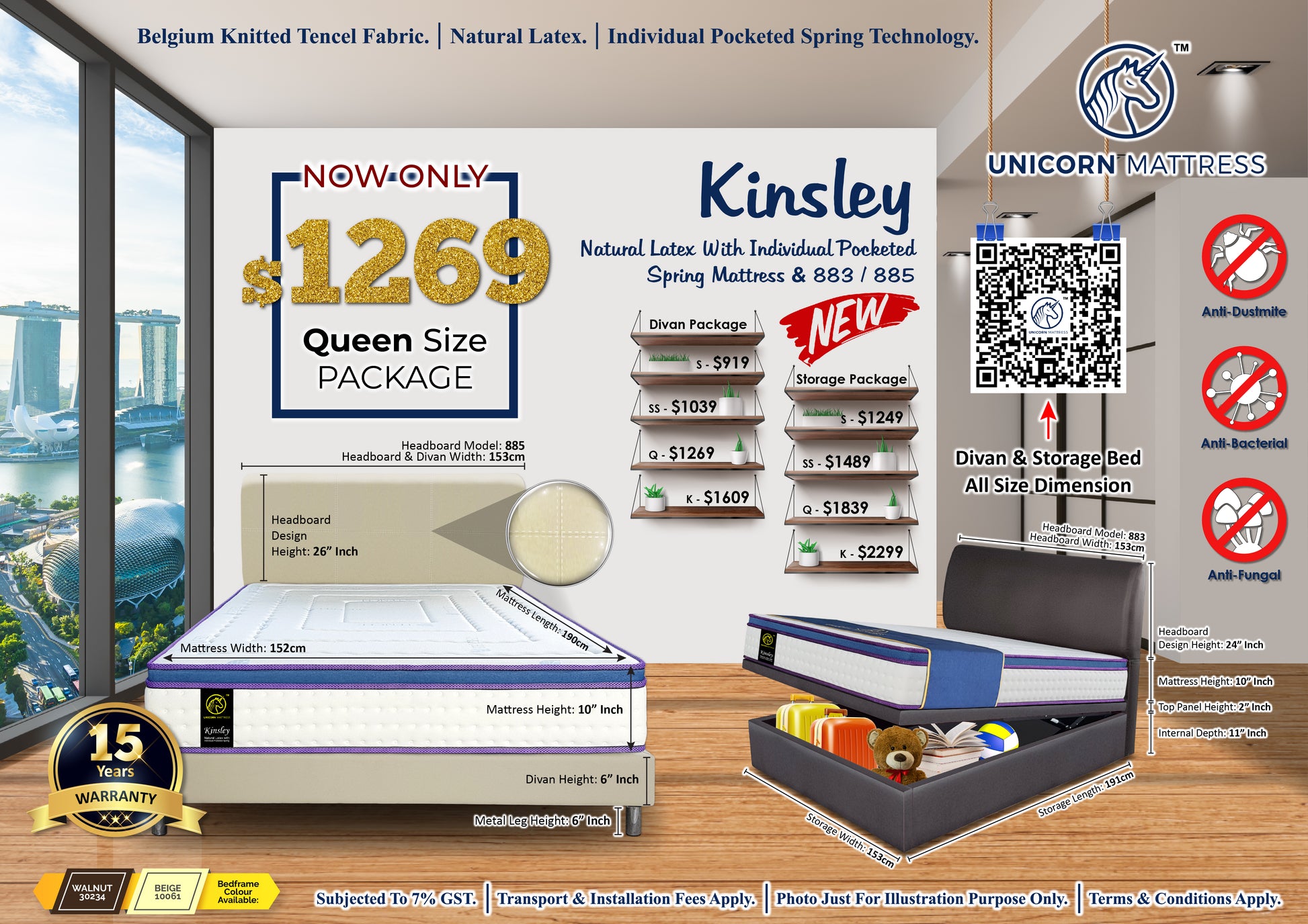 Unicorn Kinsley Latex Pocketed Spring Mattress