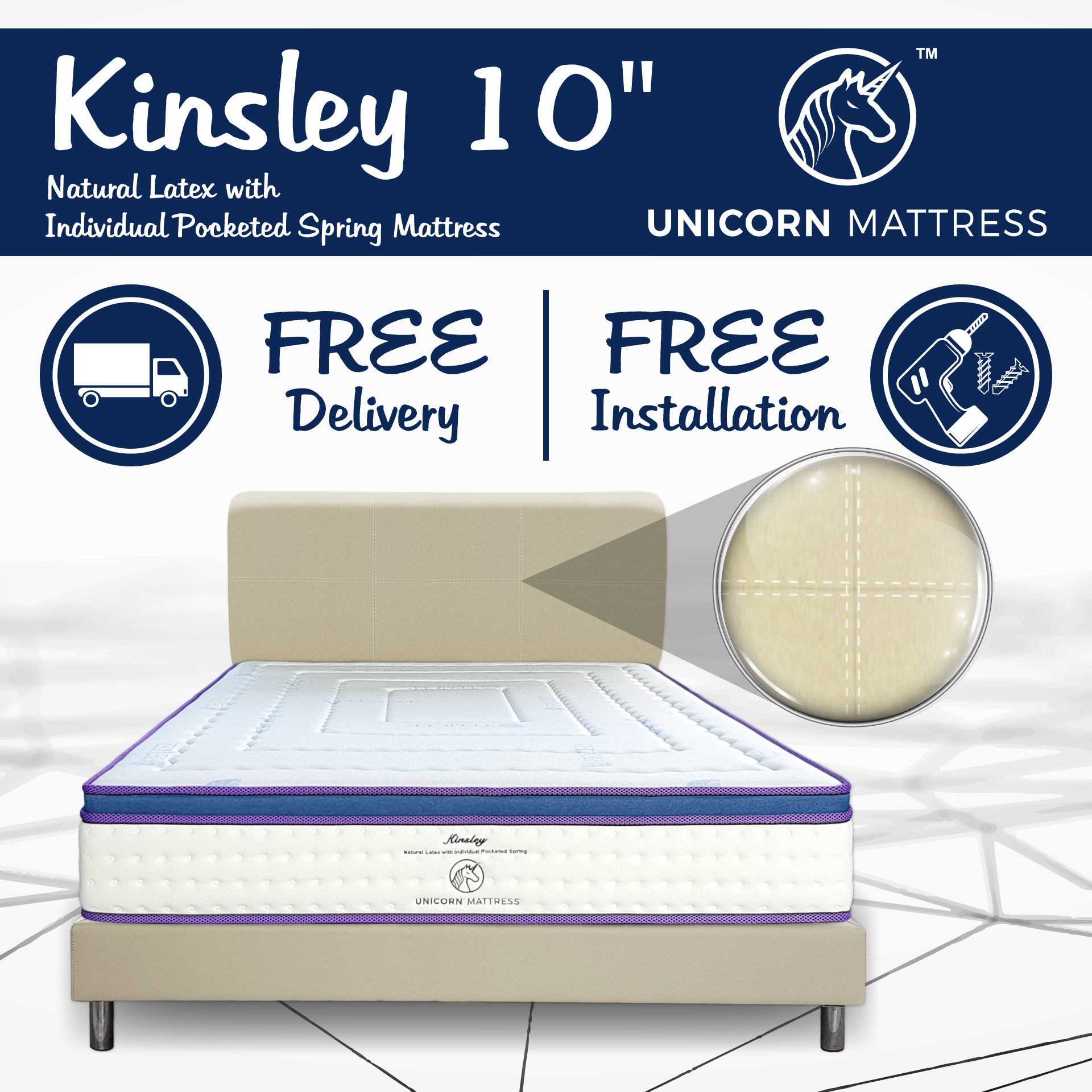 Unicorn Kinsley Latex Pocketed Spring Mattress