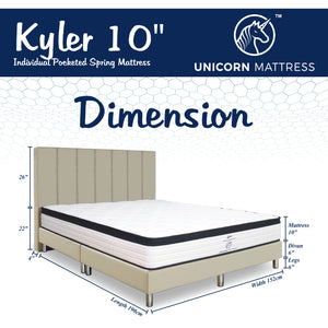 Unicorn Kyler Pocketed Spring Mattress Bundle