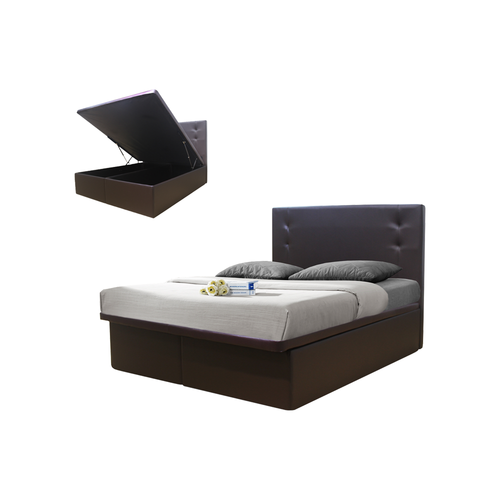 PVC Leather Storage Bedframe