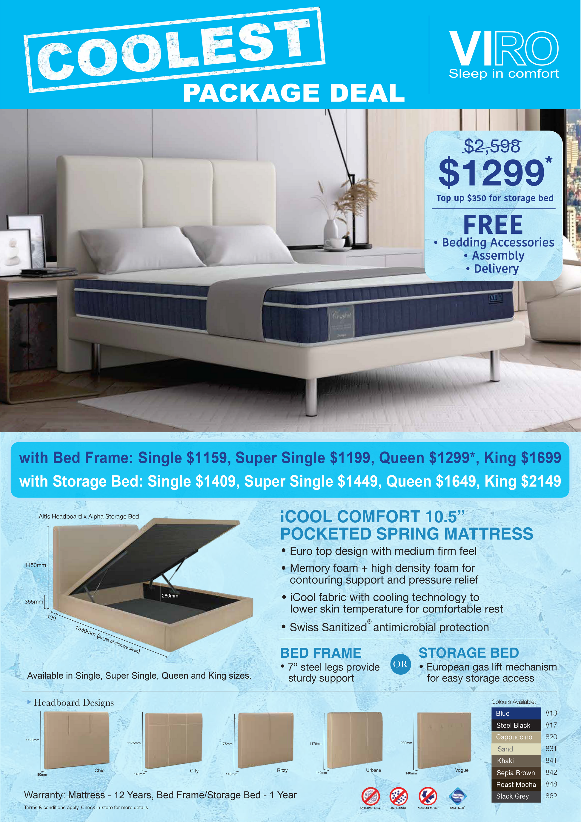 Viro iCool Comfort Pocketed Spring Mattress