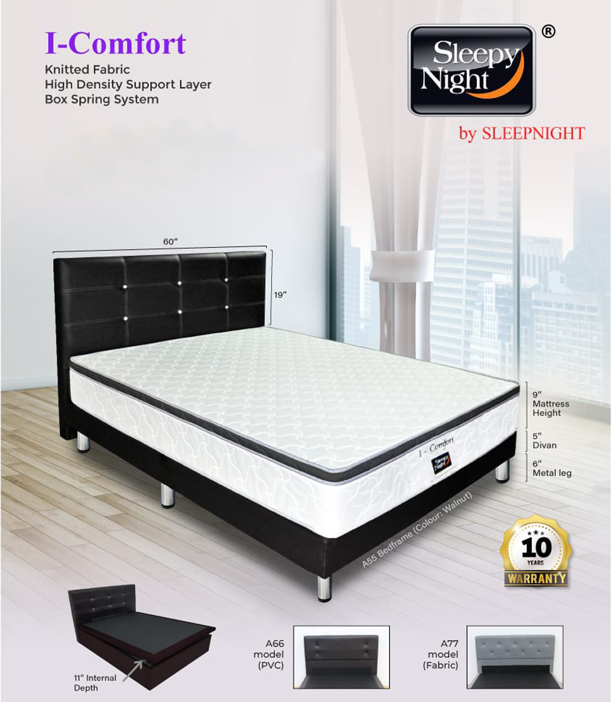 Sleepynight I Comfort Orthopedic Spring Mattress FREE BEDFRAME